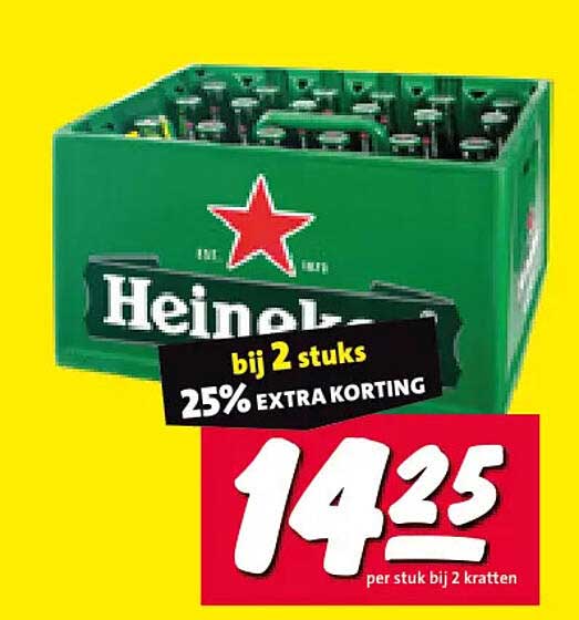 Heineken bij 2 stuks 25% EXTRA KORTING