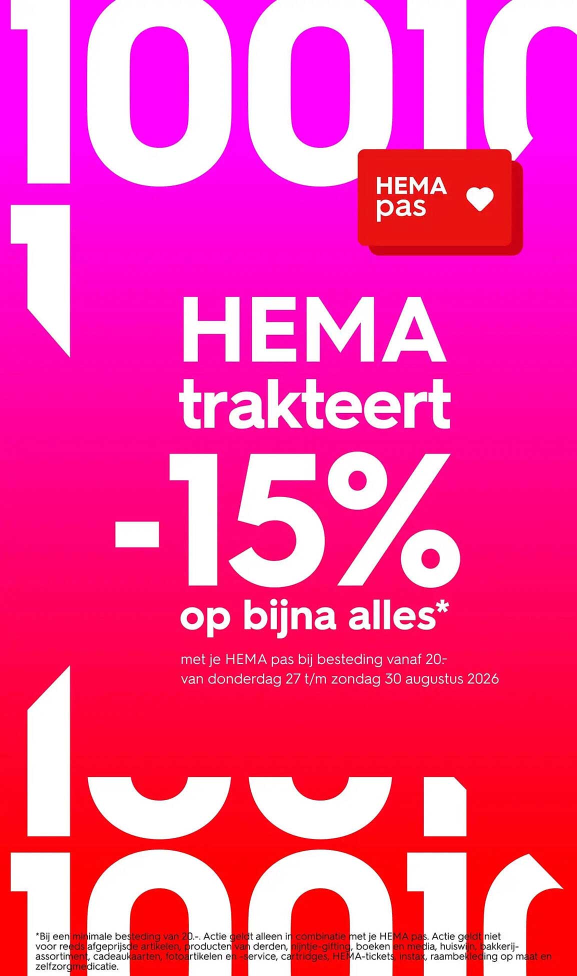 HEMA trakteert -15% op bijna alles*