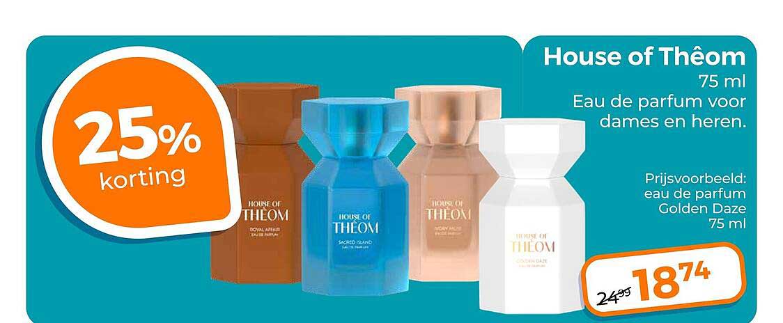 House of Thêom 75 ml Eau de parfum voor dames en heren 25% korting