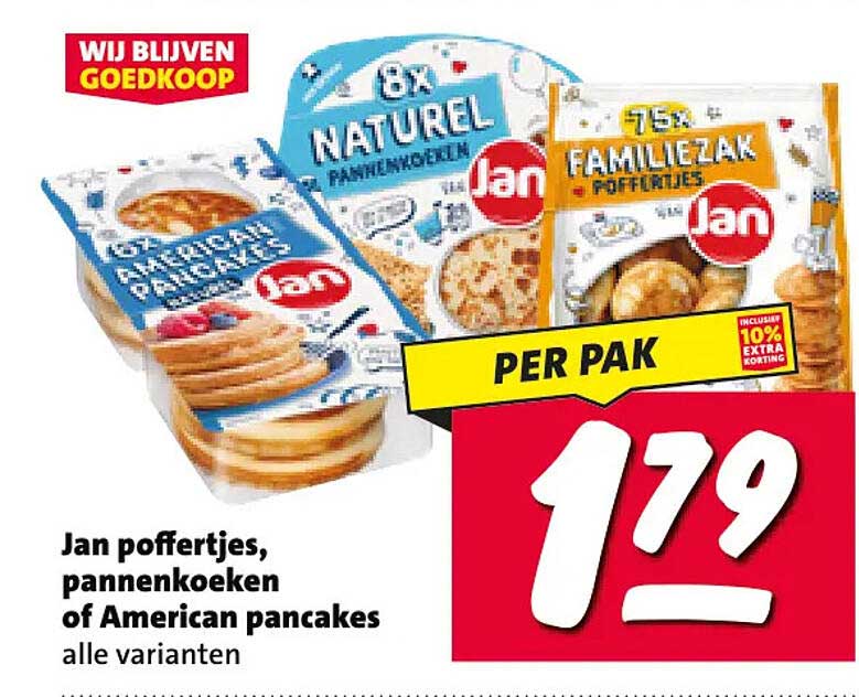 Jan poffertjes, pannenkoeken of American pancakes alle varianten