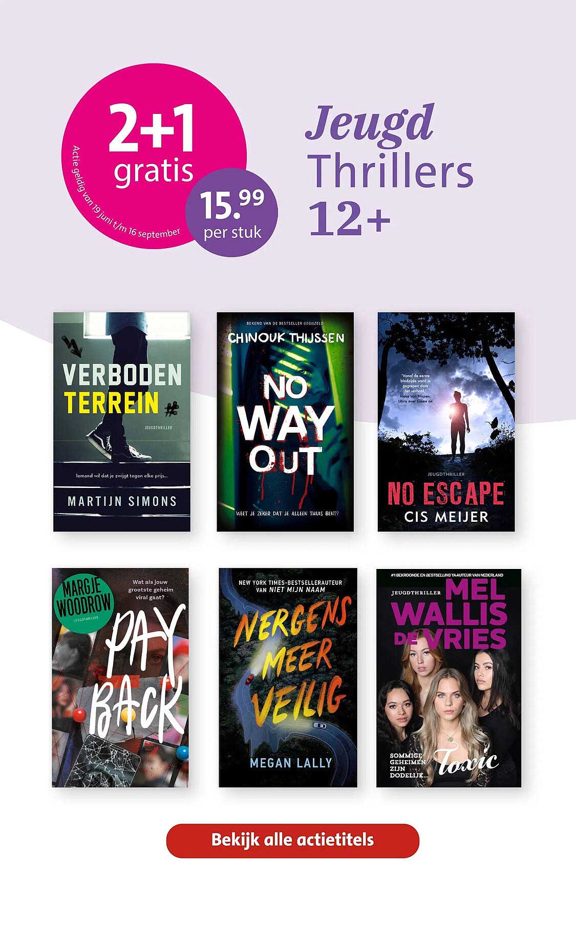 Jeugd Thrillers 12+ 2+1 gratis