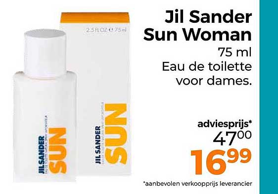 Jil Sander Sun Woman 75 ml Eau de toilette voor dames.