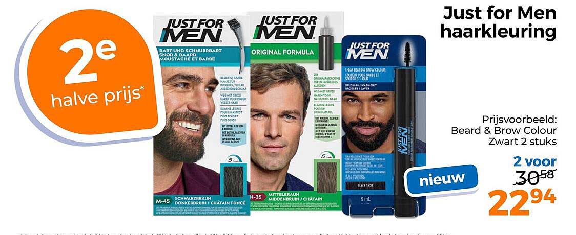 Just for Men haarkleuring 2e halve prijs