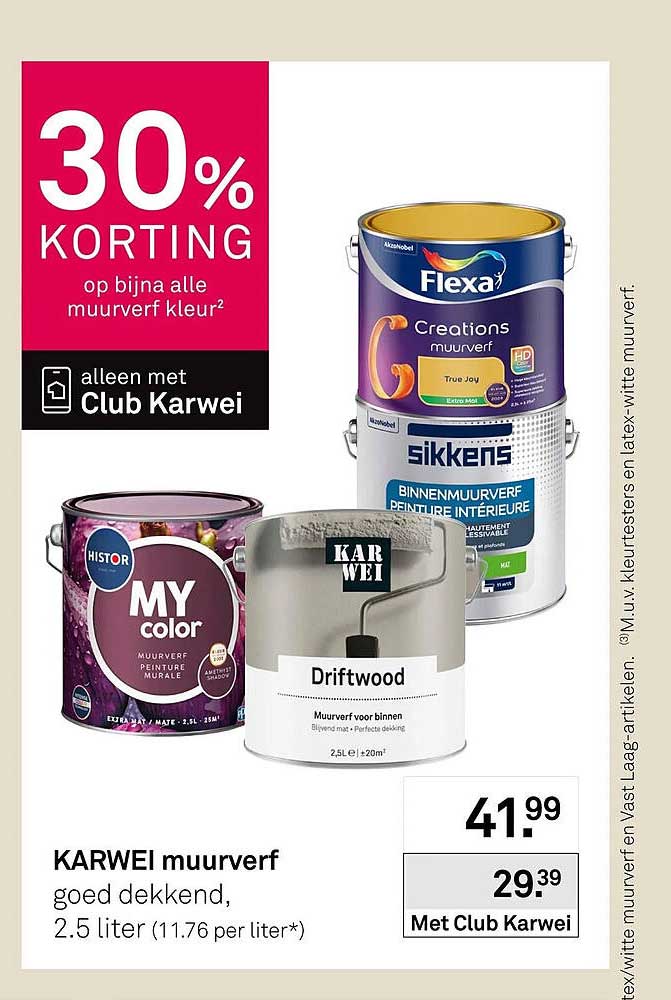 KARWEI muurverf goed dekkend, 2.5 liter (11.76 per liter*)