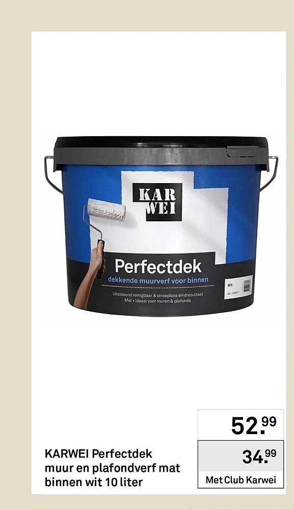 KARWEI Perfectdek muur en plafondverf mat binnen wit 10 liter