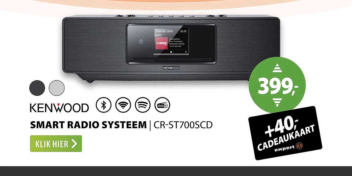 KENWOOD SMART RADIO SYSTEM CR-ST700SCD +40,- CADEAUKAART