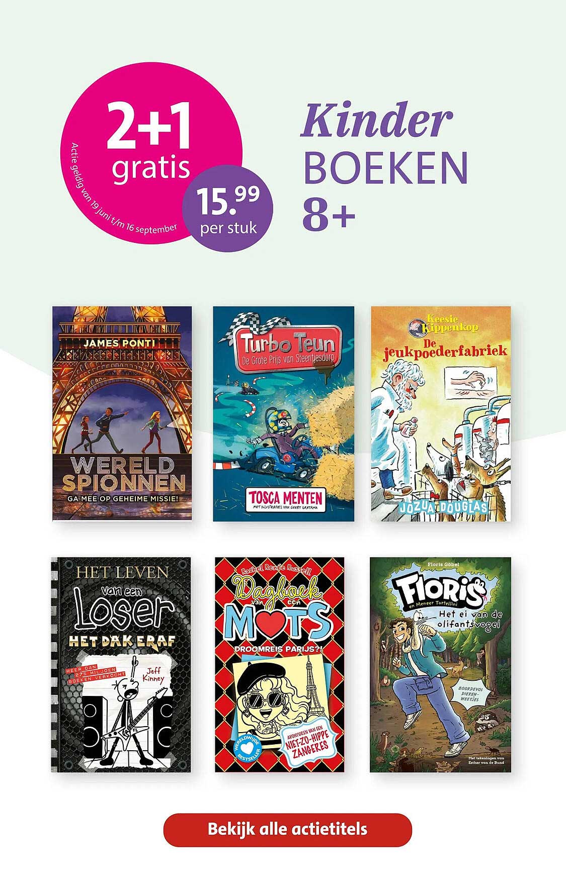 Kinder Boeken 8+ 2+1 gratis