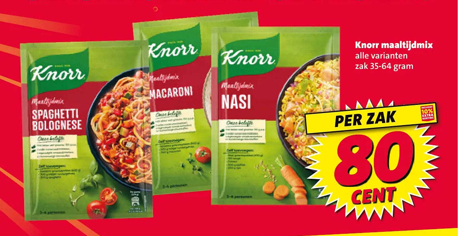 Knorr maaltijmix alle varianten zak 35-64 gram per zak