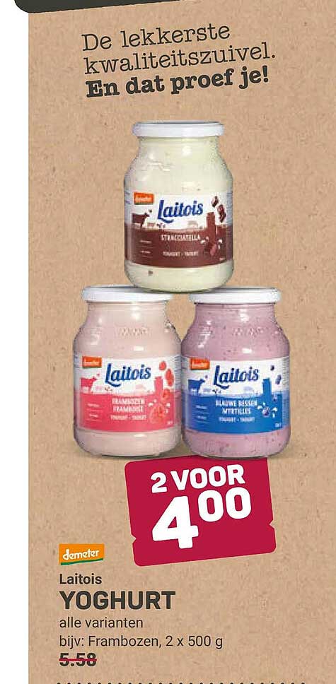 Laitois YOGHURT alle varianten 2 VOOR 4,00