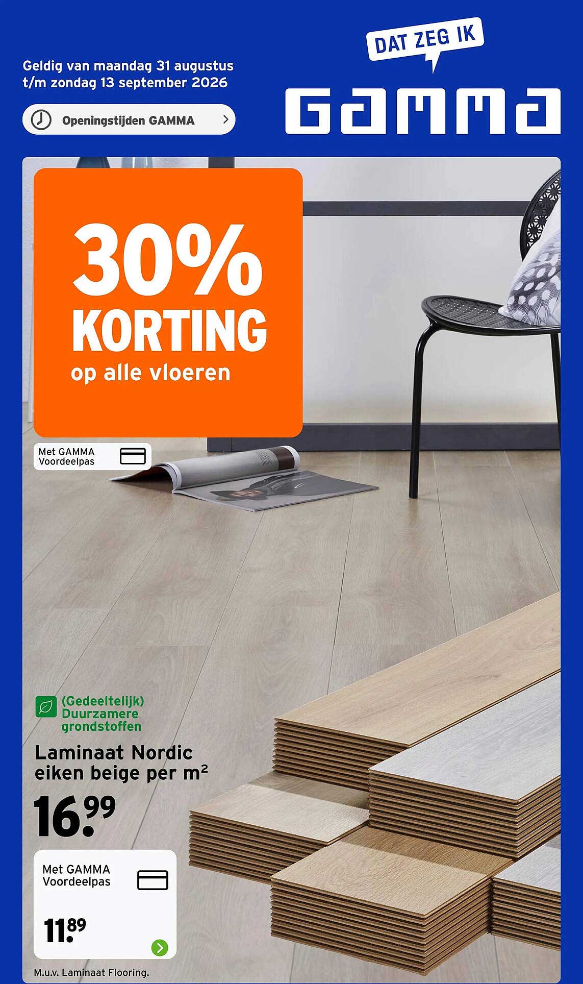 Laminaat Nordic eiken beige per m²