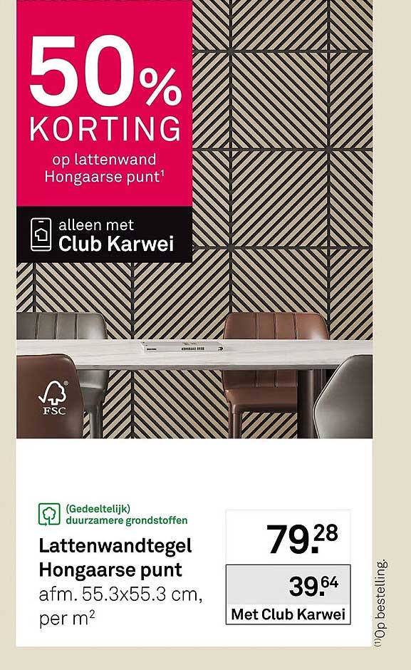 Lattenwandtegel Hongaarse punt