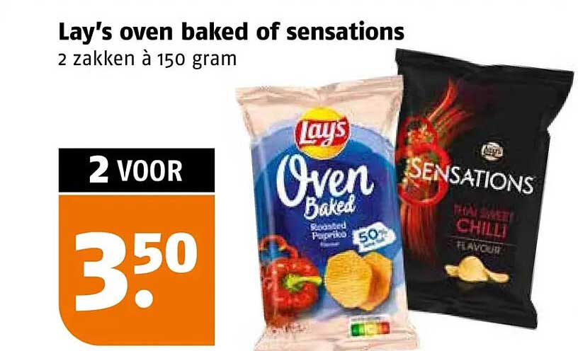 Lay's oven baked of sensations 2 zakken à 150 gram