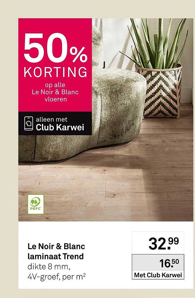 Le Noir & Blanc laminaat Trend 50% KORTING op alle Le Noir & Blanc vloeren alleen met Club Karwei