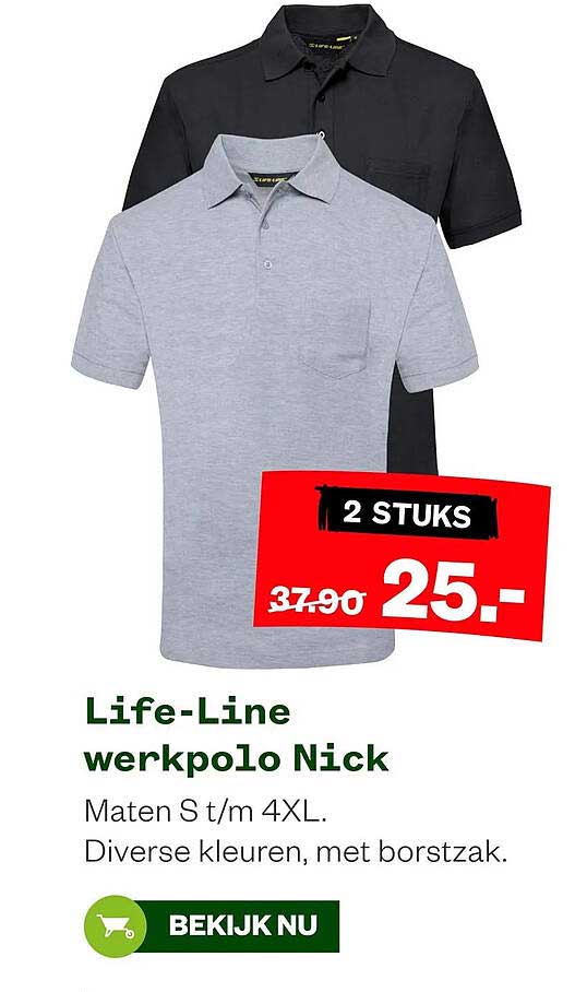 Life-Line werkpolo Nick 2 STUKS