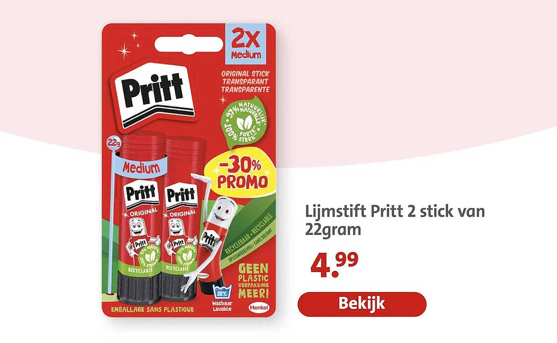 Lijmstift Pritt 2 stick van 22gram