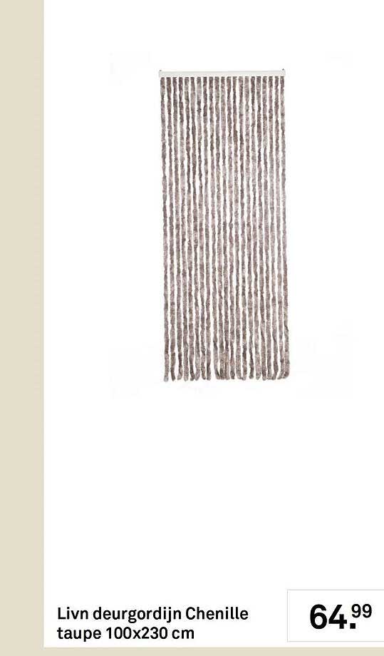 Livn deurgordijn Chenille taupe 100x230 cm