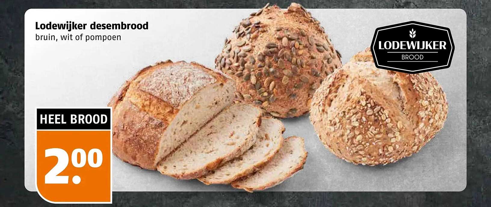 Lodewijker desembrood bruin, wit of pompoen