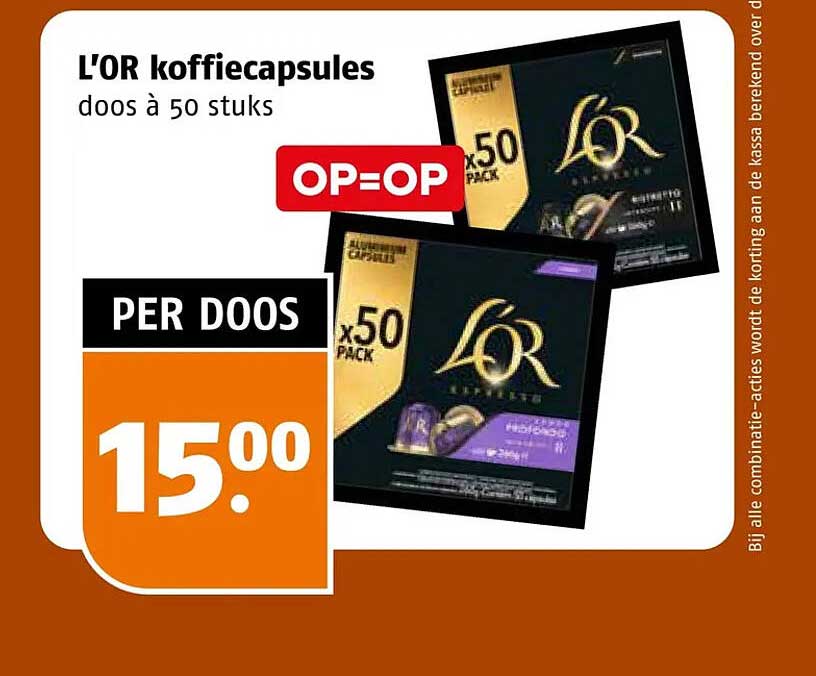 L'OR koffiecapsules doos à 50 stuks OP=OP