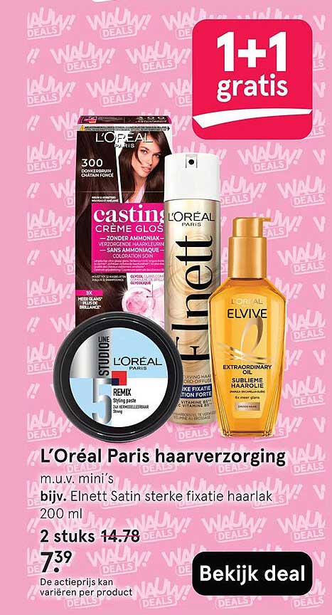 L'Oréal Paris haarverzorging 1+1 gratis