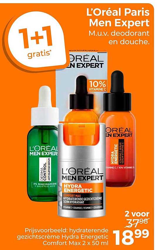L'Oréal Paris Men Expert M.u.v. deodorant en douche. 1+1 gratis