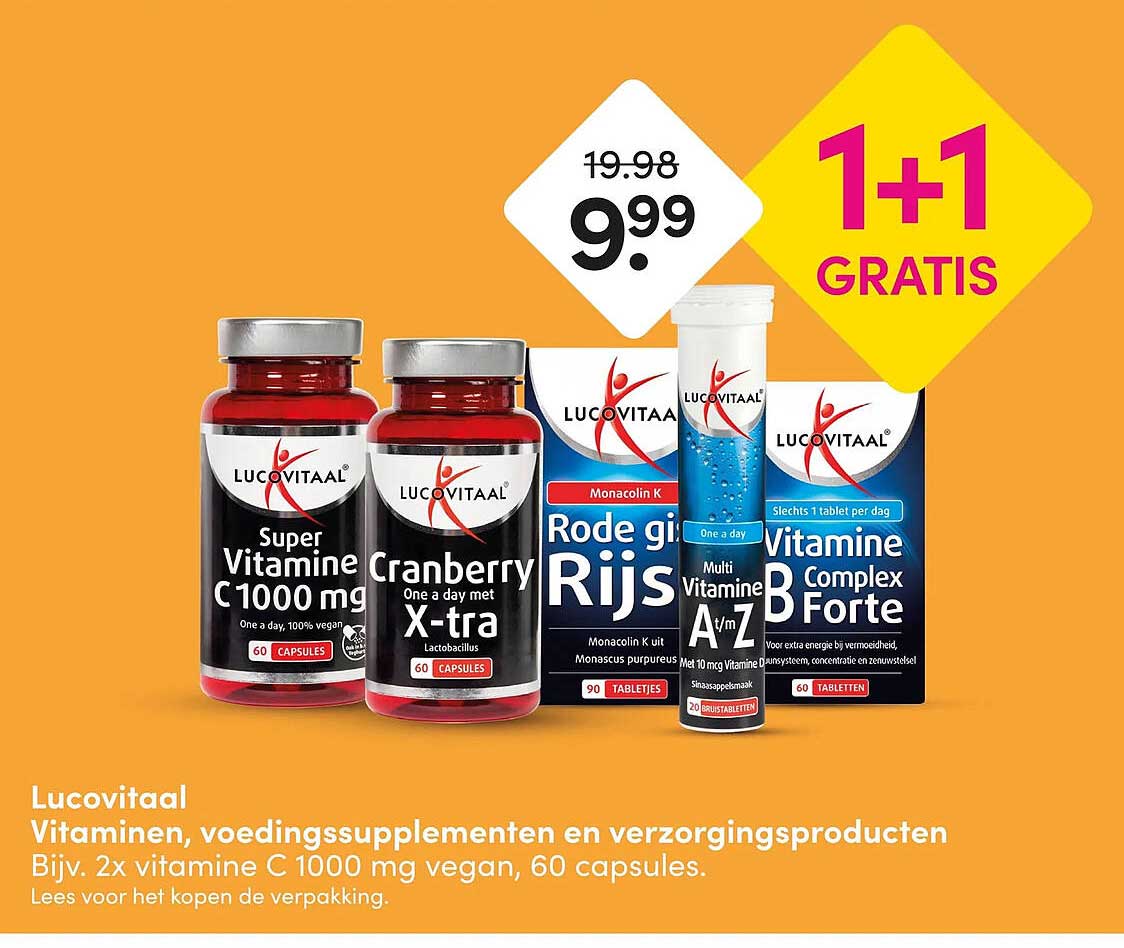 Lucovitaal Vitaminen, voedingssupplementen en verzorgingsproducten 1+1 gratis