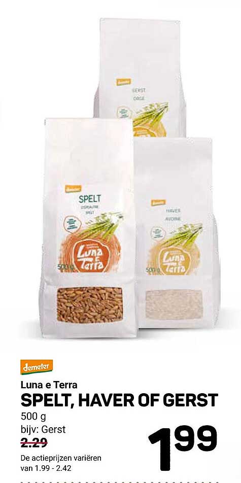 Luna e Terra SPELT, HAVER OF GERST 500 g
