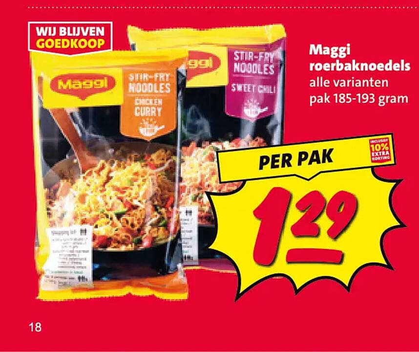 Maggi roerbaknoedels alle varianten pak 185-193 gram