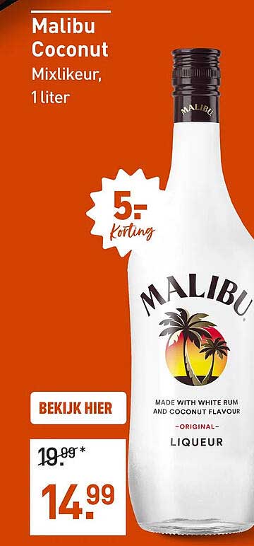 Malibu Coconut Mixlikeur, 1 liter