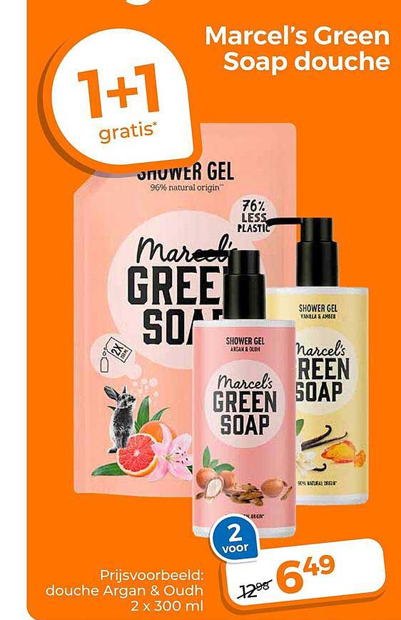 Marcel's Green Soap douche 1+1 gratis