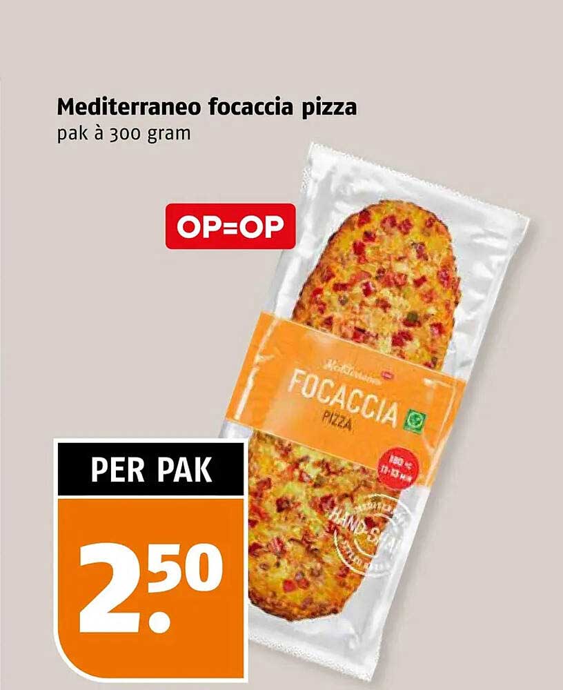 Mediterraneo focaccia pizza pak à 300 gram OP=OP