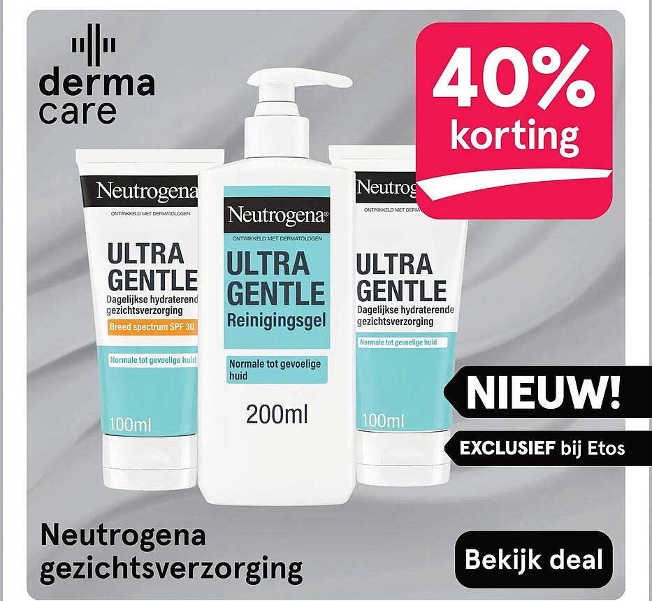 Neutrogena gezichtsverzorging 40% korting