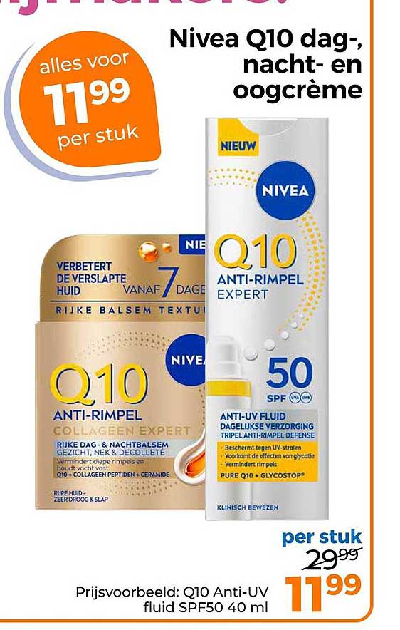 Nivea Q10 dag-, nacht- en oogcrème