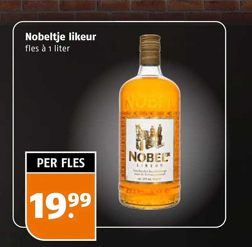Nobeltje likeur fles à 1 liter