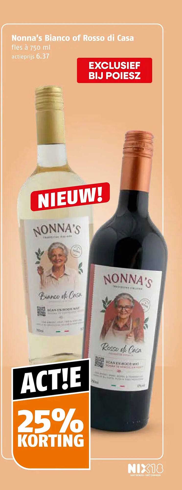 Nonna's Bianco of Rosso di Casa fles à 750 ml 25% korting