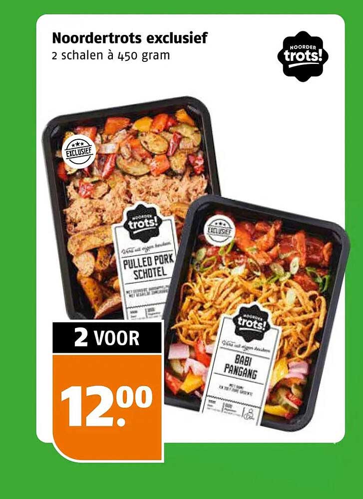 Noordertrots exclusief 2 schalen à 450 gram