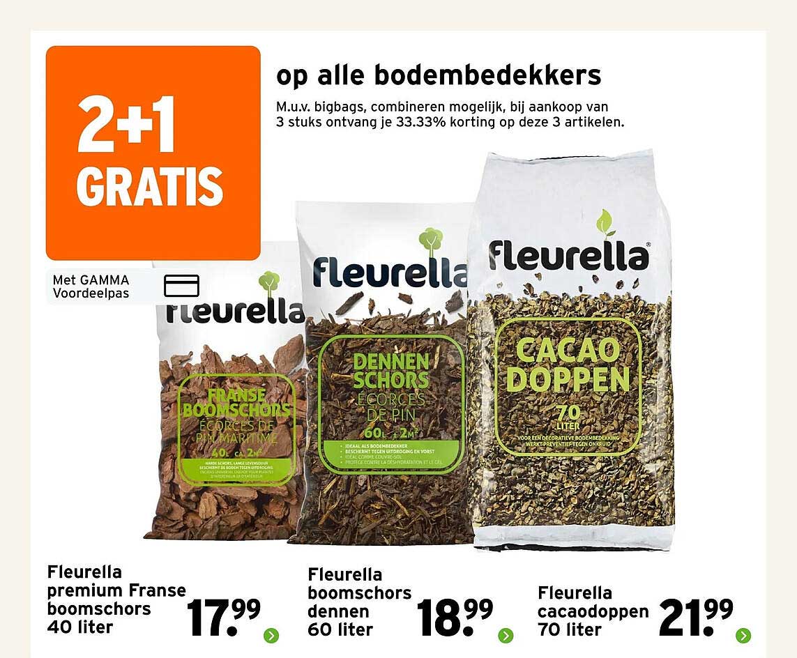 op alle bodembedekkers 2+1 GRATIS