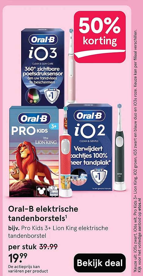 Oral-B elektrische tandenborstels 50% korting