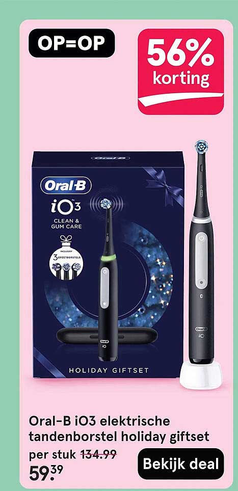 Oral-B iO3 elektrische tandenborstel holiday giftset