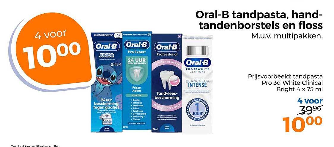 Oral-B tandpasta, hand-tandenborstels en floss