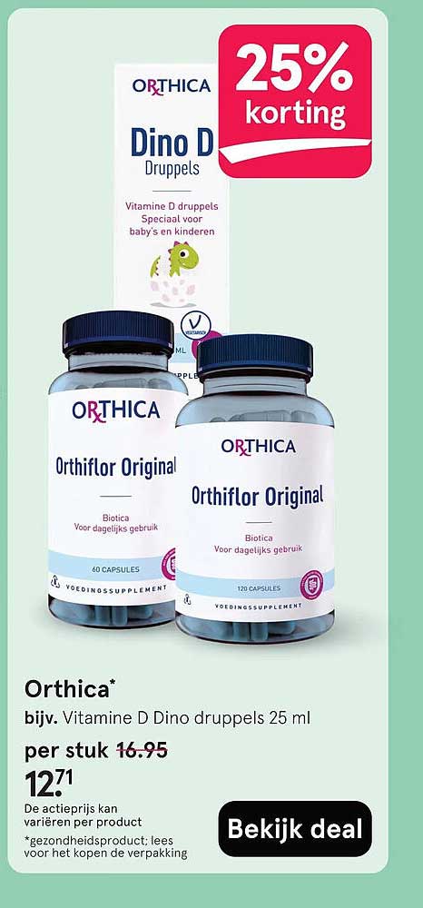 Orthica bijv. Vitamine D Dino druppels 25 ml