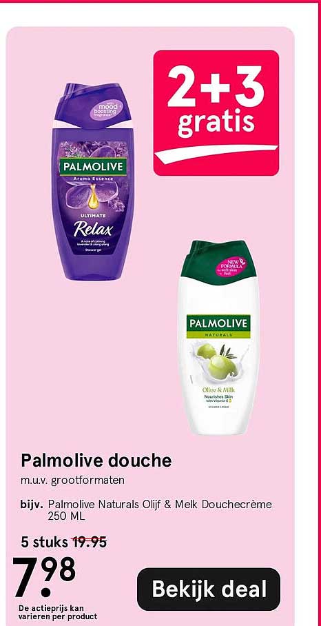 Palmolive douche 2+3 gratis