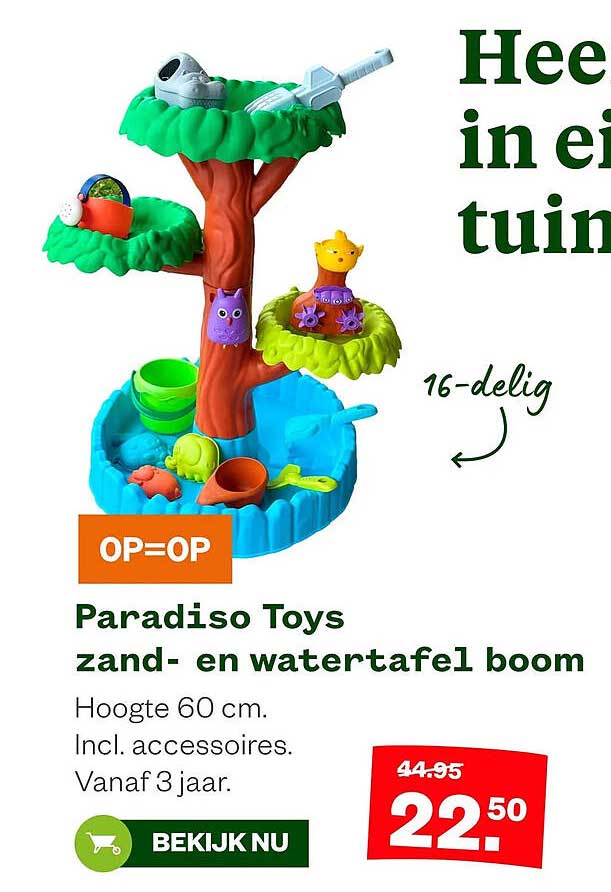 Paradiso Toys zand- en watertafel boom OP=OP