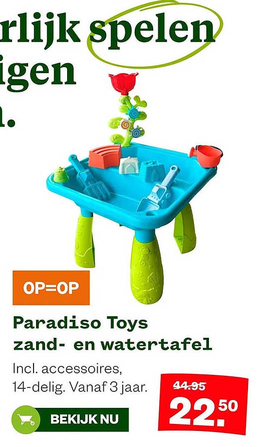 ParadiSo Toys zand- en watertafel OP=OP