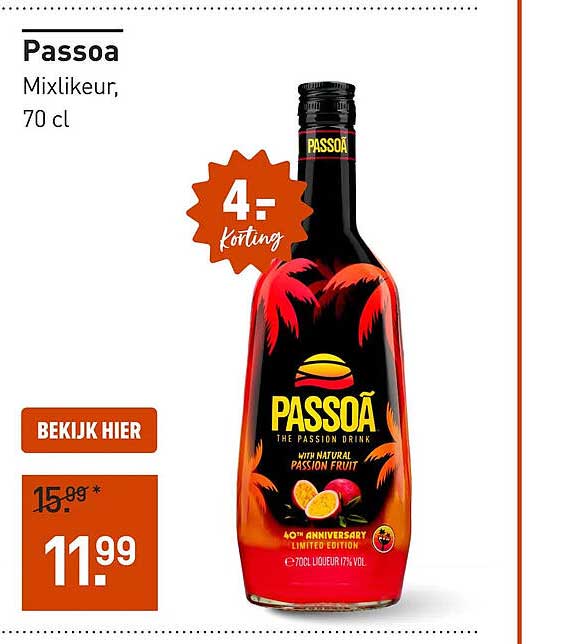 Passoa Mixlikeur, 70 cl 4= Korting