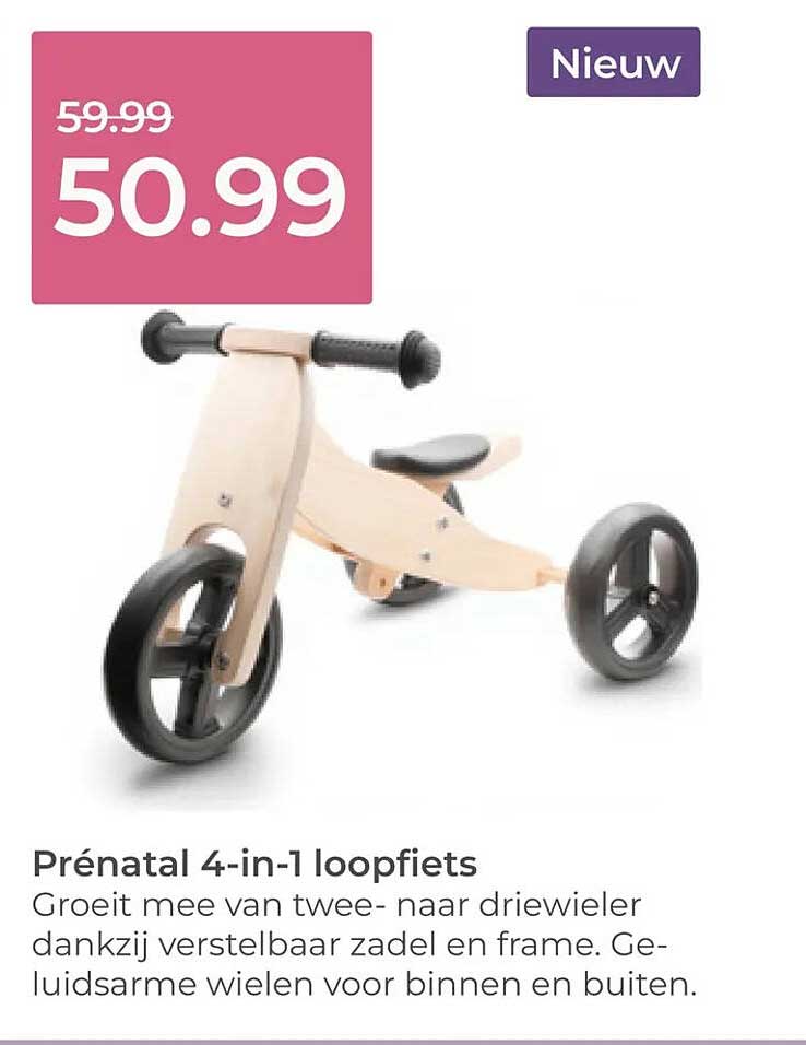 Prénatal 4-in-1 loopfiets