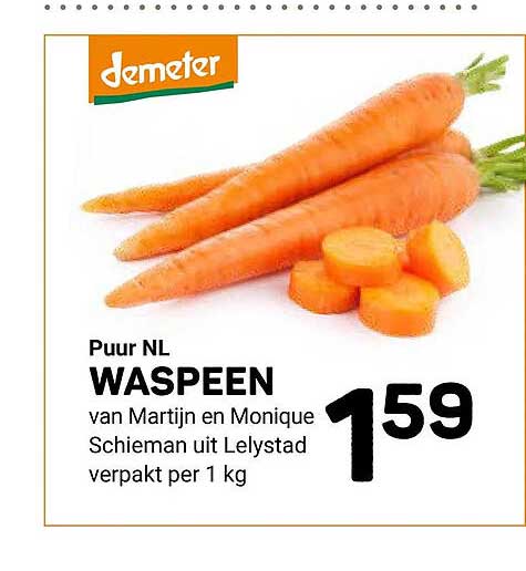 Puur NL WASPEEN van Martijn en Monique Schieman uit Lelystad verpakt per 1 kg