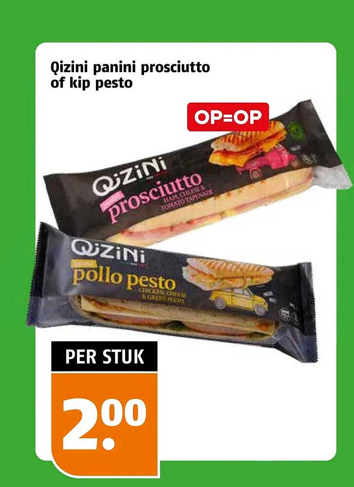 Qizini panini prosciutto of kip pesto OP=OP