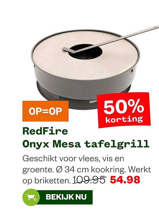 RedFire Onyx Mesa tafelgrill 50% korting