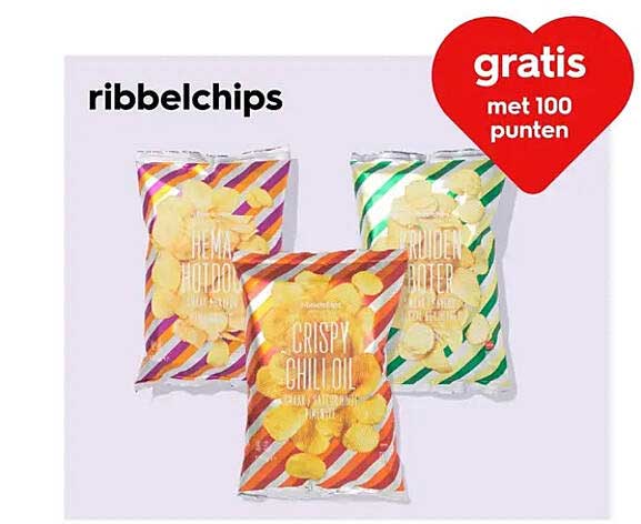 ribbelchips gratis met 100 punten