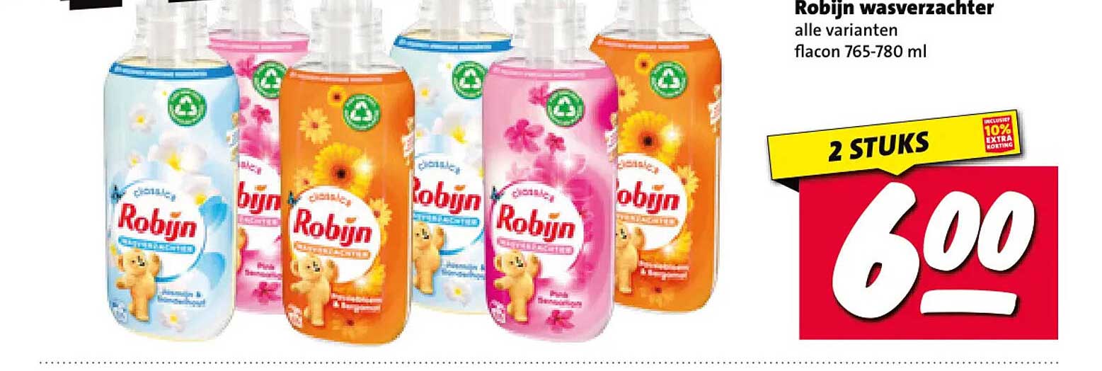 Robijn wasverzachter alle varianten flacon 765-780 ml 2 STUKS
